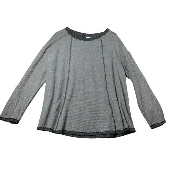 J. Jill Waffle Knit Pullover Cotton‎ Modal Rayon Blend Exposed Seams 2X - Picture 1 of 7